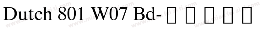 Dutch 801 W07 Bd字体转换